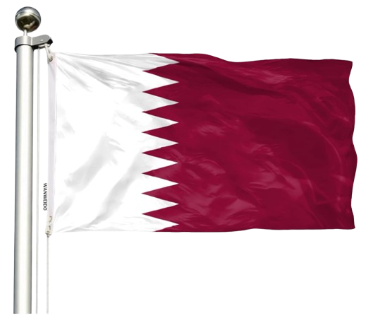 A photo of the flag of Qatar