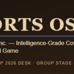 Prime Rogue Inc. Sports OSINT banner with circular dog logo, gold and navy on dark brown, reading 'Sports OSINT — Prime Rogue Inc.: Intelligence-Grade Coverage of the Beautiful Game