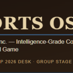 Prime Rogue Inc. Sports OSINT banner with circular dog logo, gold and navy on dark brown, reading 'Sports OSINT — Prime Rogue Inc.: Intelligence-Grade Coverage of the Beautiful Game