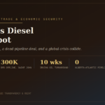 Canada's Diesel Blind Spot header graphic with the Prime Rogue Inc. logo, showing four statistics: $102 diesel crack spread, 300,000 barrels per day offline at Saint John, a 10-week Irving Oil turnaround, and zero pipelines connecting Alberta to Atlantic Canada.