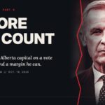 Carneyology Part 0 header: red-tinted portrait of Mark Carney beside the headline “Before the Count” and the line “Carney bet his Alberta capital on a vote he can’t lose, and a margin he can.” Dated Oct. 19, 2026.